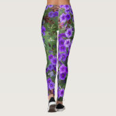 Foto van Paarse Phlox-bloemen op Leggings (Achterkant)