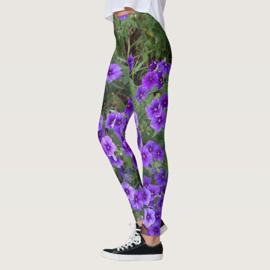 Foto van Paarse Phlox-bloemen op Leggings (Links)