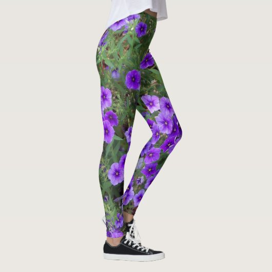 Foto van Paarse Phlox-bloemen op Leggings (Rechts)