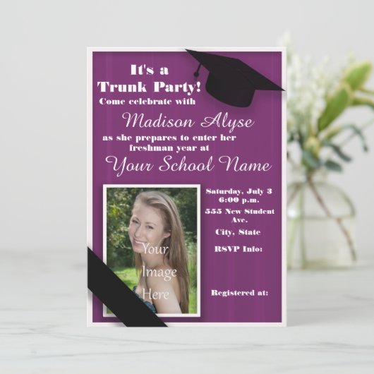 Foto van Paarse Trunk College Kaart (Staand voorkant)