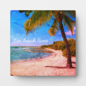  foto van palmboom Hawaii-strand op strand Fotoplaat (Voorkant)