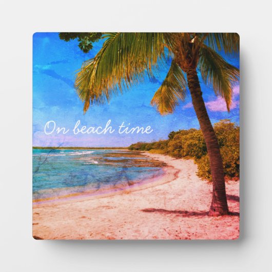  foto van palmboom Hawaii-strand op strand Fotoplaat (Voorkant)