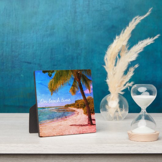  foto van palmboom Hawaii-strand op strand Fotoplaat (Insitu)