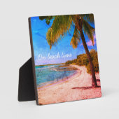  foto van palmboom Hawaii-strand op strand Fotoplaat (Voorkant)