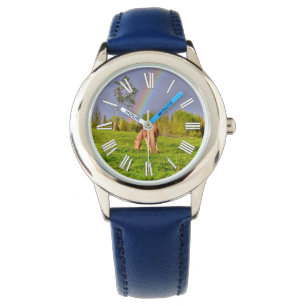 Foto van Palomino Paint Horse & Rainbow Horse Horloge