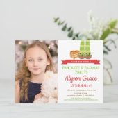 Foto van Pancakes and Pajamas Birthday Party Kaart (Staand voorkant)