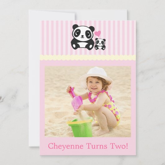 Foto van Panda Birthday - Roze Kaart (Voorkant)