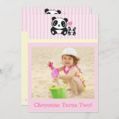 Foto van Panda Birthday - Roze Kaart (Voorkant / Achterkant)