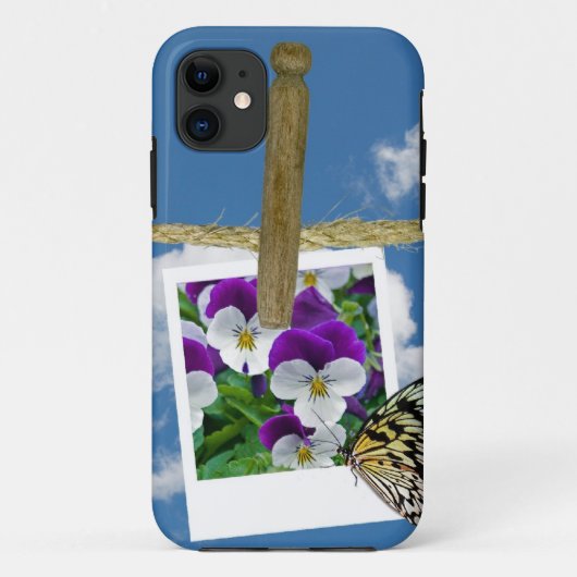 Foto van Pansy met vlinder Case-Mate iPhone Case (Achterkant)