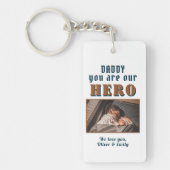 Foto van papa Hero Father Keepomwille Sleutelhanger (Voorkant)
