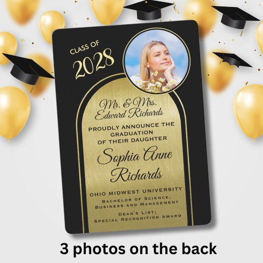 Foto van Parents Black Afstuderen Aankondiging