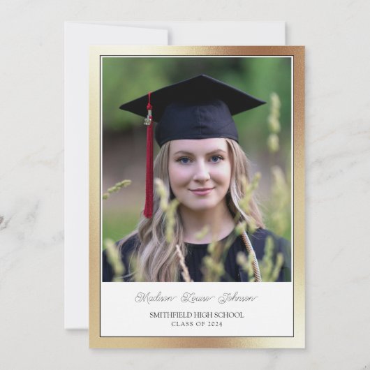 Foto van Parents Black & Gold Afstuderen Kaart (Achterkant)