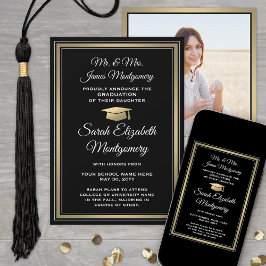 Foto van Parents Black Gold & White Afstuderen Aankondiging