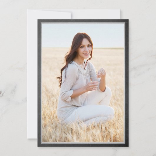 Foto van Parents Chalkboard & White Afstuderen Aankondiging (Achterkant)