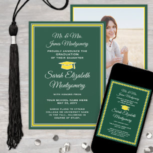 Foto van Parents Green & Gold Formal Afstuderen Aankondiging
