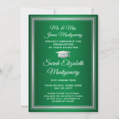Foto van Parents Green & White Ombre Afstuderen Aankondiging (Voorkant)