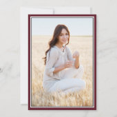 Foto van Parents Maroon and White Afstuderen Aankondiging (Achterkant)