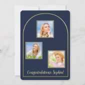 Foto van Parents Navy Afstuderen Aankondiging (Achterkant)