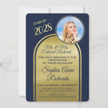 Foto van Parents Navy Afstuderen Aankondiging