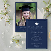 Foto van Parents Navy Blue & White Afstuderen Kaart