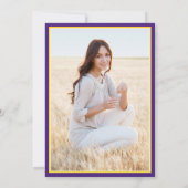 Foto van Parents Navy en Gold Formal Afstuderen Aankondiging (Achterkant)