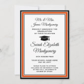 Foto van Parents Oranje Black & White Afstuderen Aankondiging (Voorkant)