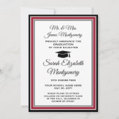 Foto van Parents Red White en Black Afstuderen Aankondiging (Voorkant)