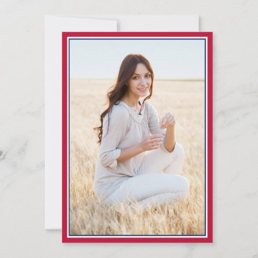 Foto van Parents Red White en Blue Afstuderen Aankondiging (Achterkant)