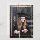 Foto van Parents Royal Blue en Gold Afstuderen Aankondiging (Achterkant)