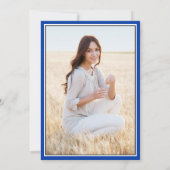 Foto van Parents Royal Blue en White Afstuderen Aankondiging (Achterkant)