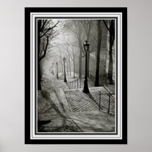 Foto van Paris Sidewalk 1936 B&W Poster