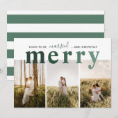 Foto van Pas getrouwd met huwelijk en vervalsing Feestdagenkaart (Voorkant / Achterkant)