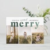 Foto van Pas getrouwd met huwelijk en vervalsing Feestdagenkaart (Staand voorkant)