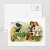  foto van Pasen Bunny Feestdagenkaart (Voorkant / Achterkant)