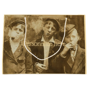 foto van pasgeborenen die sigaren roken sepia groot cadeauzakje