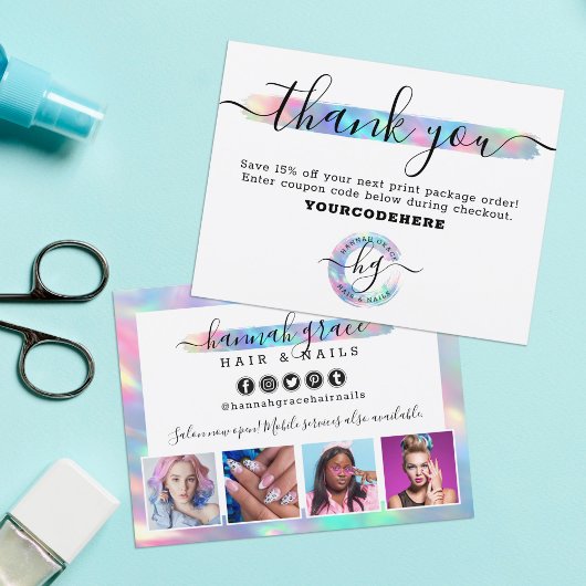 Foto van Pastel Rainbow Hair Nail Briefkaart