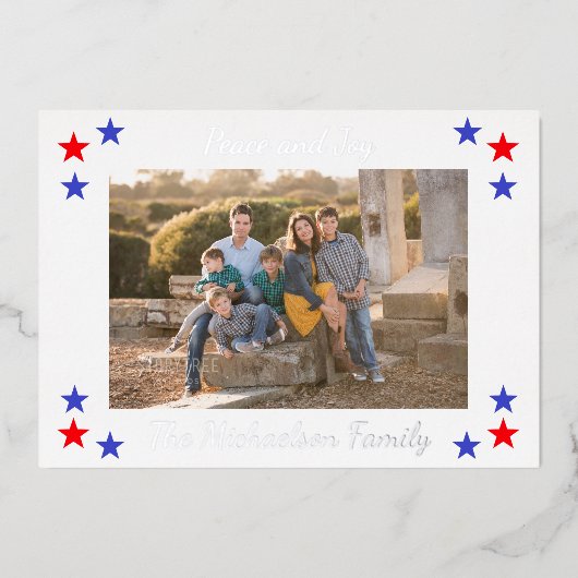 Foto van Patriottic Stars Folie Feestdagenkaart (Voorkant)