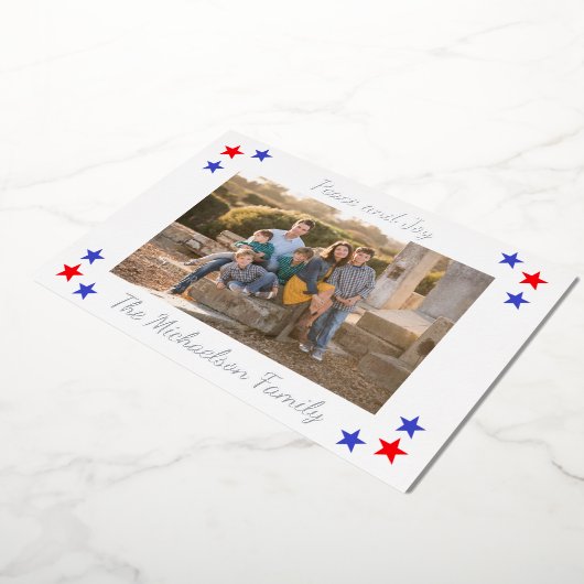 Foto van Patriottic Stars Folie Feestdagenkaart (Gedraaid)