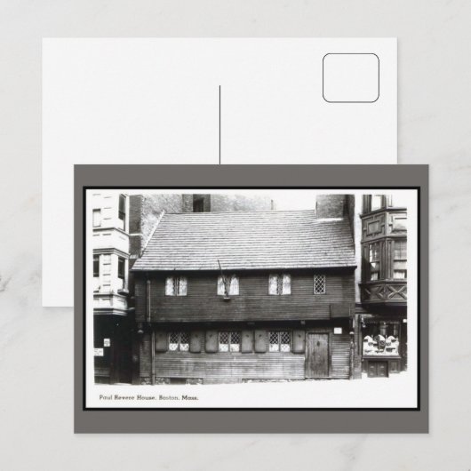  foto van Paul Revere House Boston MA uit 1900 Briefkaart (Voorkant / Achterkant)