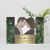 Foto van pauwen Huwelijksaankondiging Save The Date (Staand voorkant)