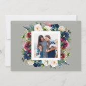 Foto van Peace and Love Burgundy en Navy Floral Feestdagenkaart (Achterkant)