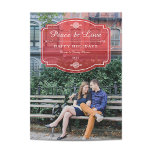Foto van Peace and Love Holiday Feestdagenkaart<br><div class="desc">Een klassiek en elegant rood vakantieontwerp van Shelby Allison.</div>