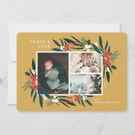 Foto van Peace & Love Festive Cranberry & Foliage Feestdagenkaart