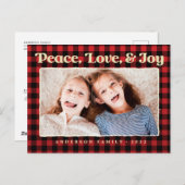 Foto van Peace Love & Joy Pset Pattern Feestdagenkaart (Voorkant / Achterkant)