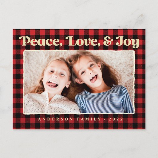 Foto van Peace Love & Joy Pset Pattern Feestdagenkaart (Voorkant)