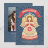 Foto van Peace on Earth Angel Folk Feestdagenkaart (Voorkant / Achterkant)