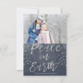 Foto van Peace on Earth Blue en Silver Waterverf Kaart (Voorkant)