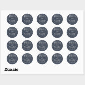 Foto van Peace on Earth Blue en Silver Waterverf Ronde Sticker (Vel)