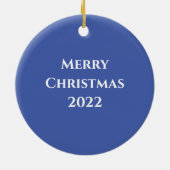 Foto van Peaceful Blue Atlantic Ocean Bible Verse Keramisch Ornament (Achterkant)