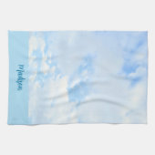 Foto van Peaceful Light Blue Sky - Aangepaste naam Theedoek (Horizontaal)